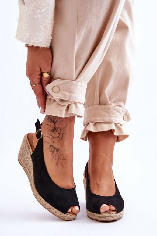 Suède platformsandalen in de kleur...