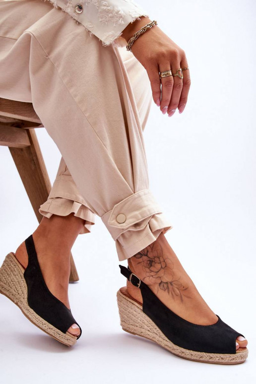 Suède platformsandalen in de kleur...