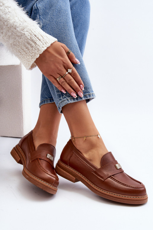 Bruine mocassins voor dames Bruine mocassins voor dames