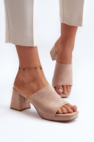 Sandalen met hakken beige...