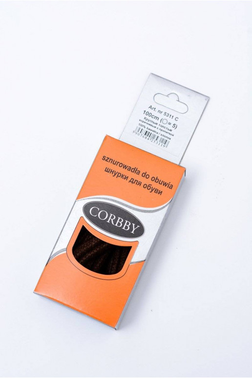 Bruin gewaxte Corbby schoenveters