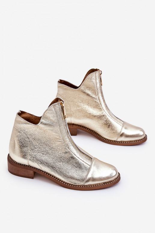 Laarzen met ritsen in goudkleur Zazoo Laarzen met ritsen in goudkleur Zazoo