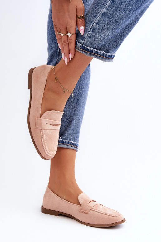 Klassiek model mocassins in roze... Klassiek model mocassins in roze...