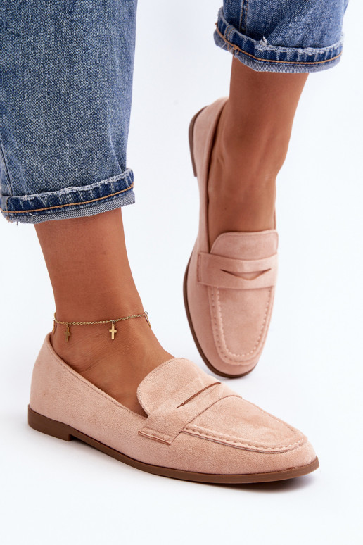 Klassiek model mocassins in roze... Klassiek model mocassins in roze...