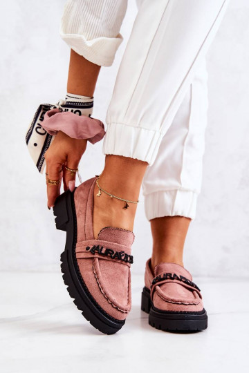 Suède schoenen La.Fi roze...