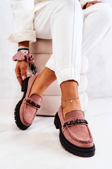 Suède schoenen La.Fi roze kleur Jenefer 2
