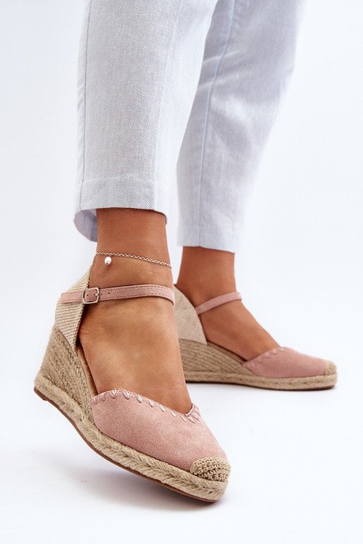 Suède sandaal espadrilles roze Raylin Suède sandaal espadrilles roze Raylin