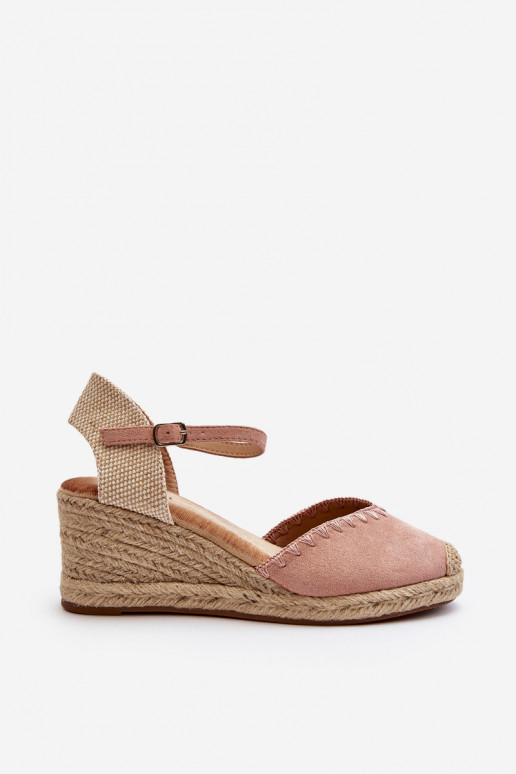 Suède sandaal espadrilles roze Raylin Suède sandaal espadrilles roze Raylin