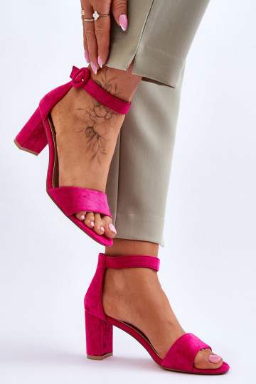 Roze suède sandalen met... 2