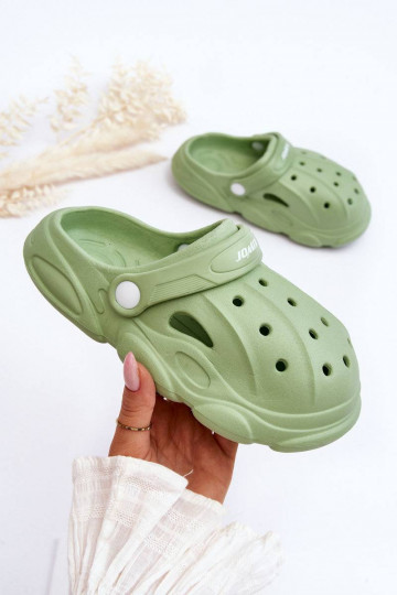 Kinderslippers type Crocs in de kleur groen Cloudy