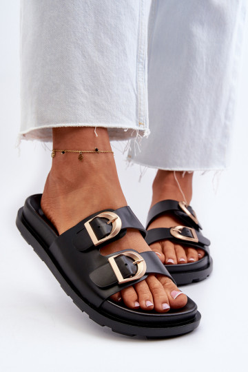 Dames zwarte slippers van...