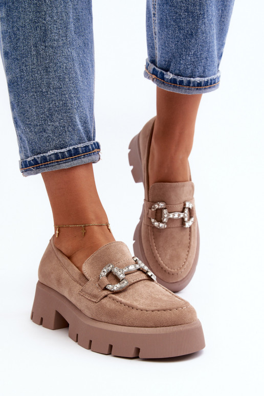 Mocassins met ornamenten beige kleur... Mocassins met ornamenten beige kleur...