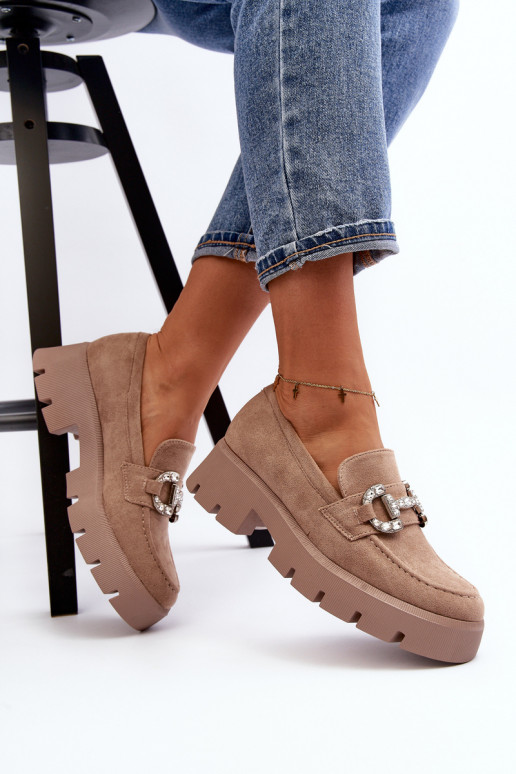 Mocassins met ornamenten beige kleur... Mocassins met ornamenten beige kleur...