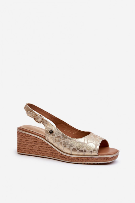 Plateausandalen Sergio Leone goudkleur Plateausandalen Sergio Leone goudkleur