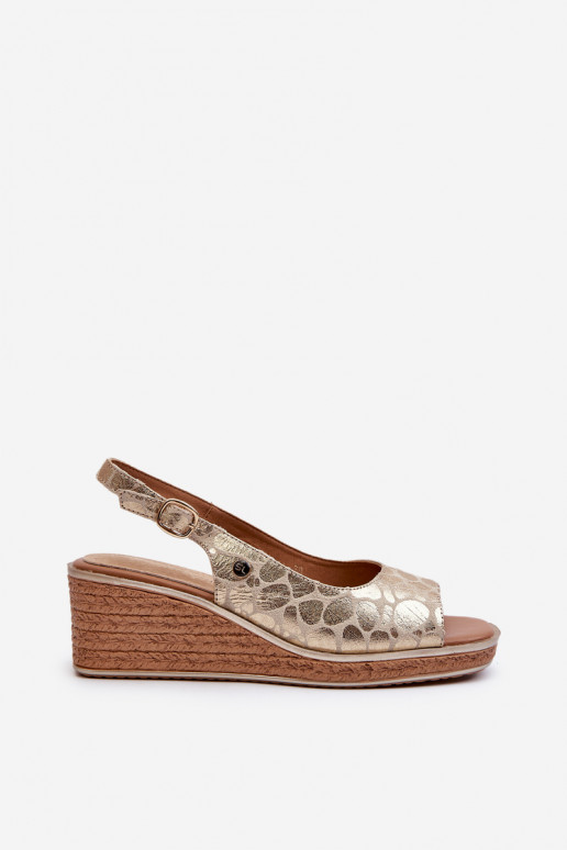 Plateausandalen Sergio Leone goudkleur Plateausandalen Sergio Leone goudkleur