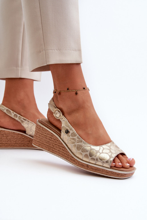 Plateausandalen Sergio Leone goudkleur Plateausandalen Sergio Leone goudkleur