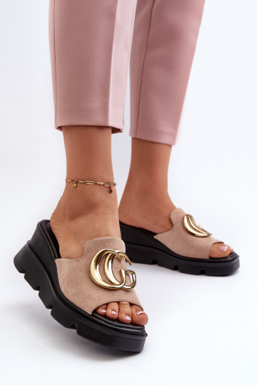 Damespantoffels beige Iaria