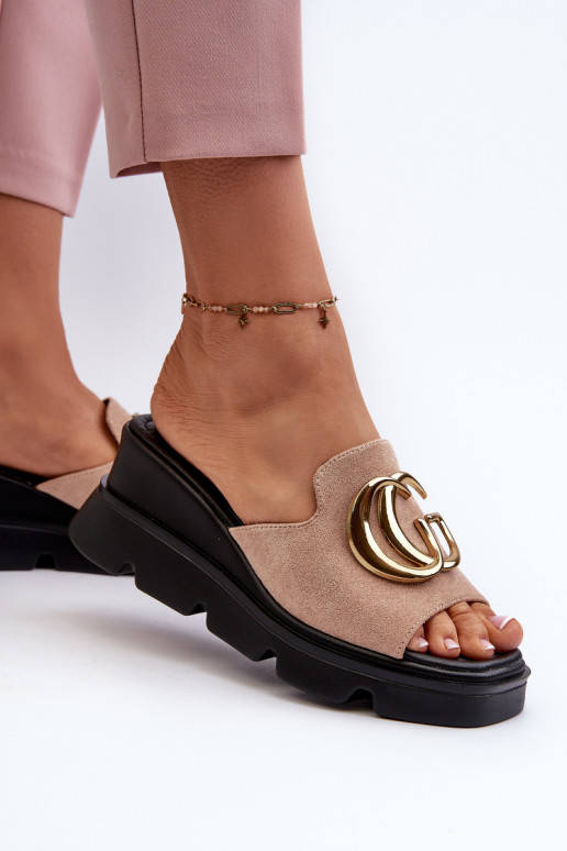 Damespantoffels beige Iaria Damespantoffels beige Iaria