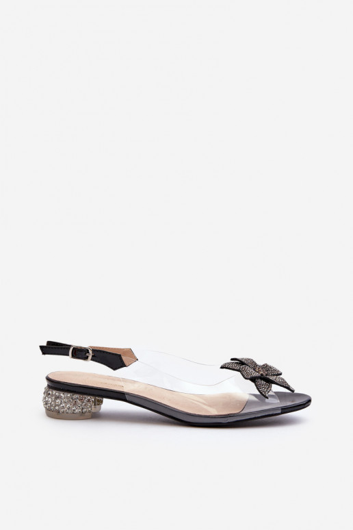 Sandalen Perregimi lage hak met ornamenten in de kleur zwart D&A