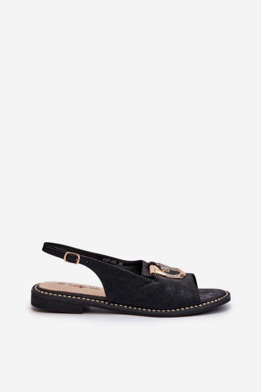 Elegante damessandalen met gouden... Elegante damessandalen met gouden...