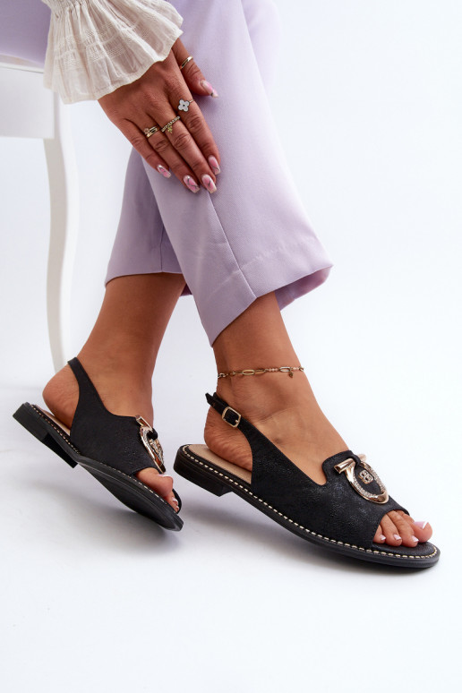 Elegante damessandalen met gouden... Elegante damessandalen met gouden...