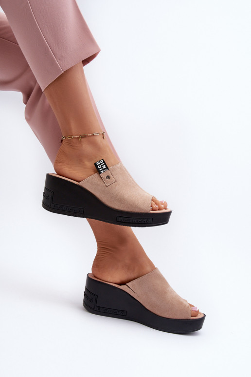 Damespantoffels beige Vleni Damespantoffels beige Vleni