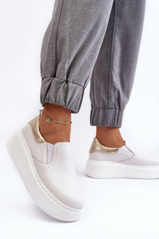 Sneakers met platform in de witte...
