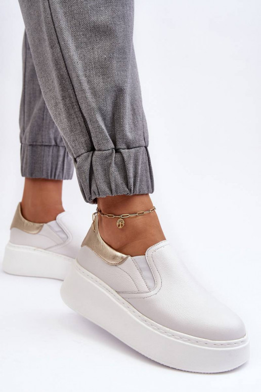Sneakers met platform in de witte...