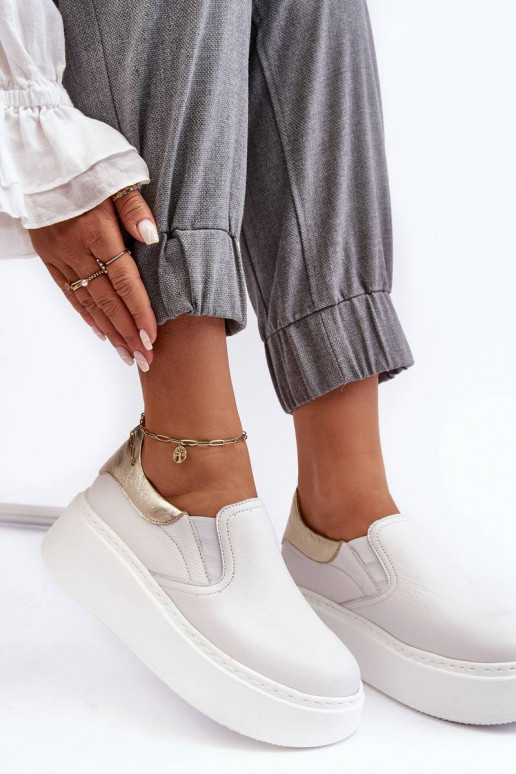 Sneakers met platform in de witte...