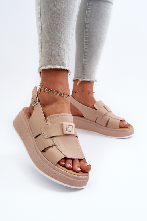 Vivitellia beige platformsandalen...