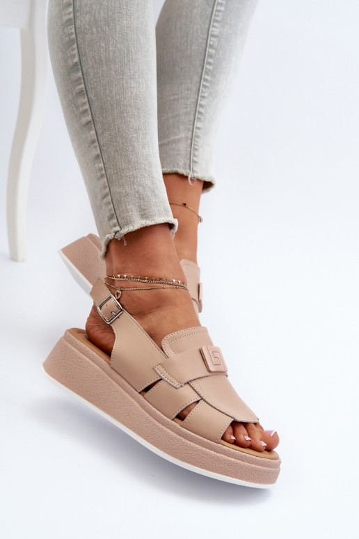 Vivitellia beige platformsandalen...