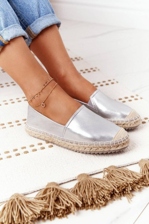 Leren espadrilles Big Star zilverkleur Leren espadrilles Big Star zilverkleur