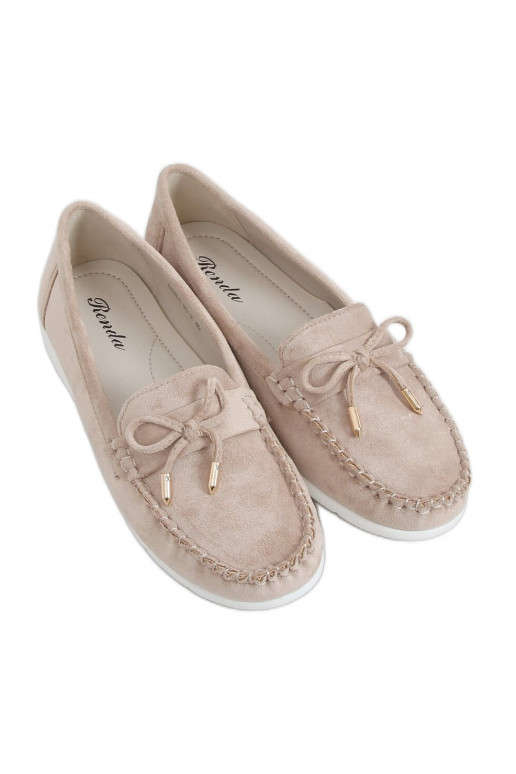 Damesmocassins van eco-suède beige