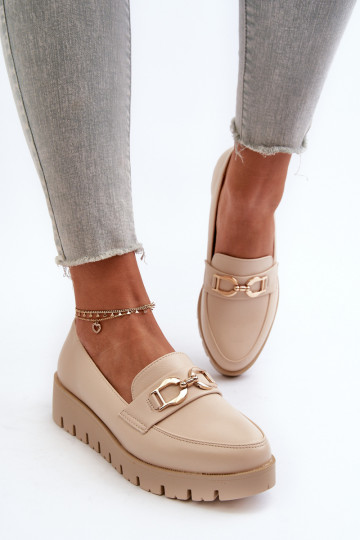 Damesmocassins met vergulde...