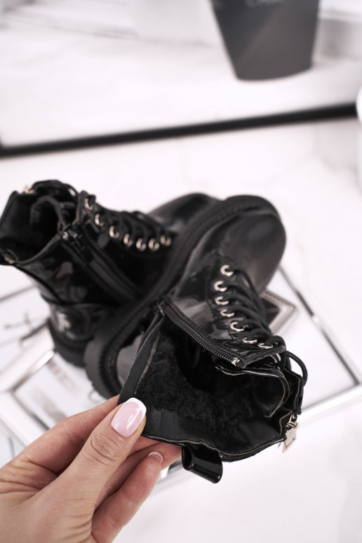 Zwart gelakte dameslaarzen Zwart gelakte dameslaarzen