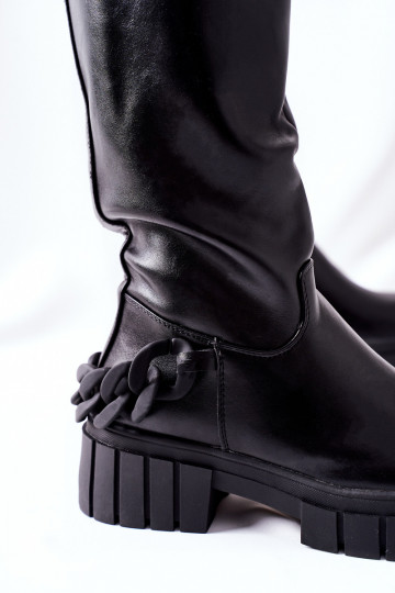 Zwarte lange laarzen met... 2