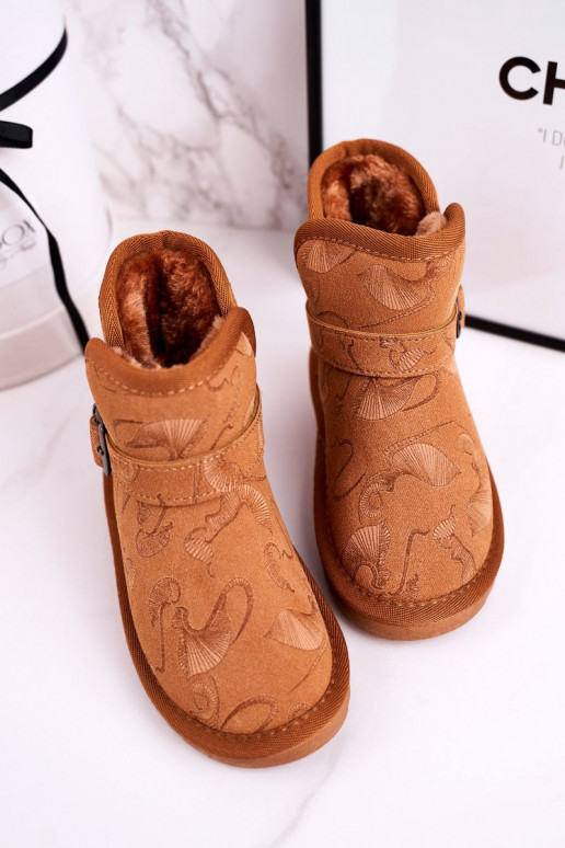 Kindersnowboots met bruin bont Kindersnowboots met bruin bont