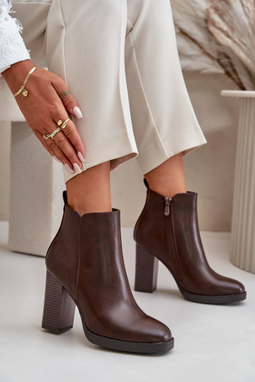 opInarmen Dameslaarzen Eko Leer donker bruin Teresine