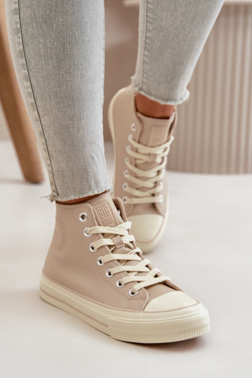 Vrijetijdsschoenen opInarmen van ecoleer beige Big Star OO274934