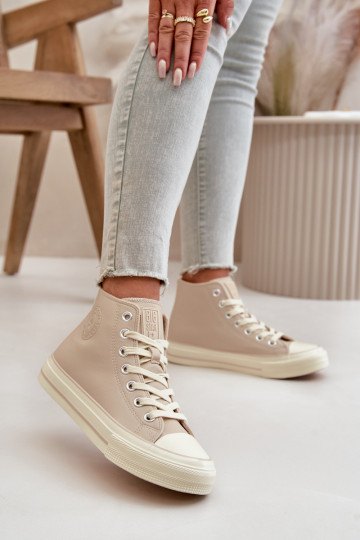 Vrijetijdsschoenen opInarmen van ecoleer beige Big Star OO274934 2