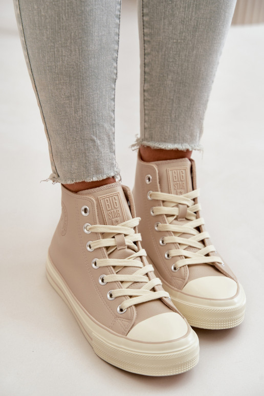 Vrijetijdsschoenen opInarmen van ecoleer beige Big Star OO274934 Vrijetijdsschoenen opInarmen van ecoleer beige Big Star OO274934