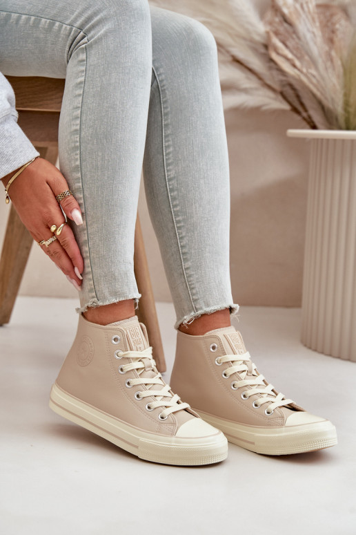 Vrijetijdsschoenen opInarmen van ecoleer beige Big Star OO274934 Vrijetijdsschoenen opInarmen van ecoleer beige Big Star OO274934