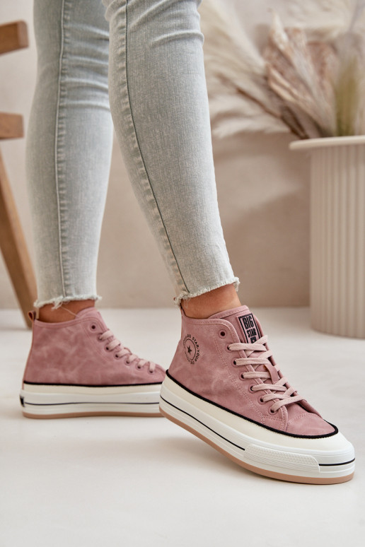 opInarmen Vrijetijdsschoenen met platform Eko Leer Big Star OO274068 roze