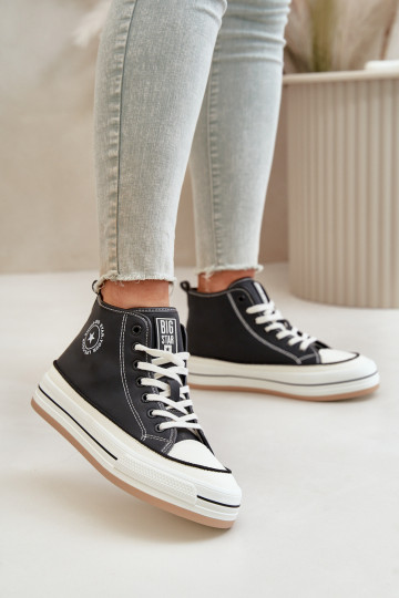 Gevoerde casual schoenen met platform van kunstleer Big Star OO274062 zwarte kleur 2