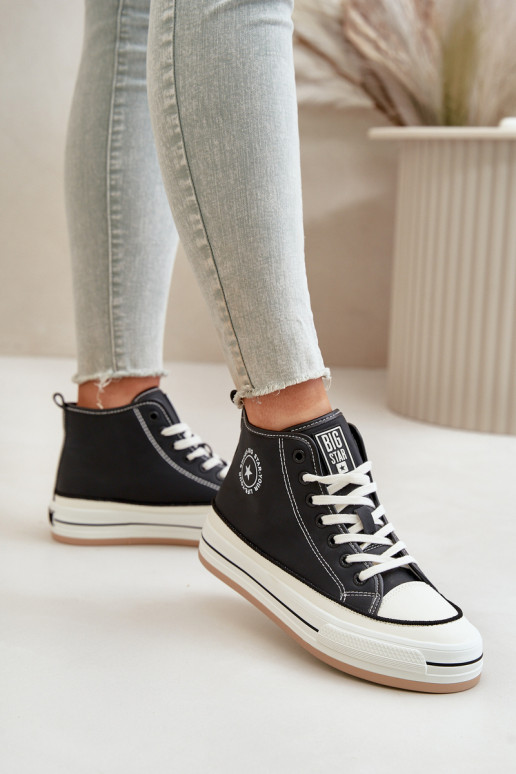 opInarmen Vrijetijdsschoenen met platform Eko Leer Big Star OO274062 zInart