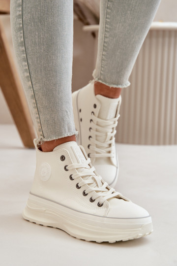 Casual schoenen met platform van kunstleer Big Star OO274064 witte kleur