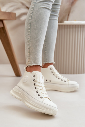 Casual schoenen met platform van kunstleer Big Star OO274064 witte kleur 2