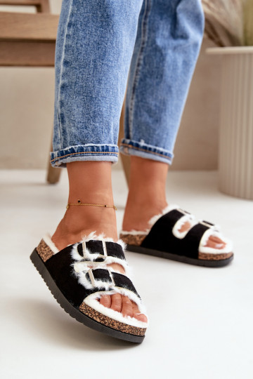 Dames Slippers Slippers met gespen en bont zInart Ezilena