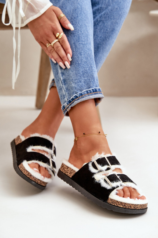 Dames Slippers Slippers met gespen en bont zInart Ezilena Dames Slippers Slippers met gespen en bont zInart Ezilena