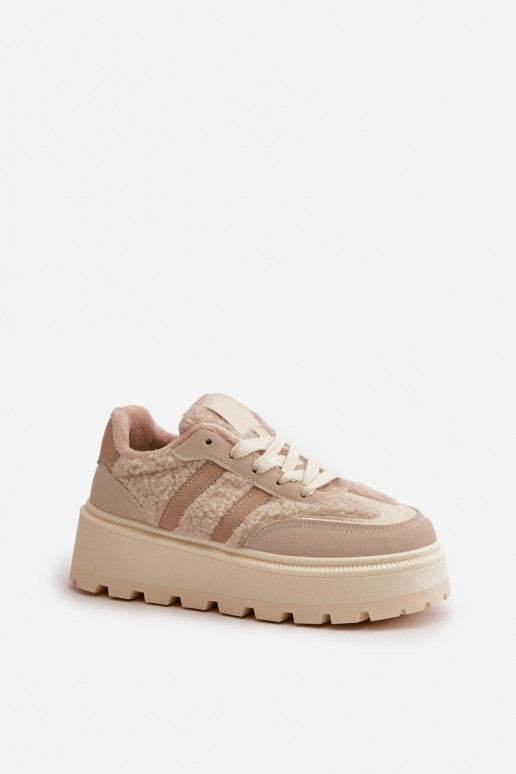 opInarmen Sneakers model schoenen Dames met platform met opInarming beige Daivlene opInarmen Sneakers model schoenen Dames met platform met opInarming beige Daivlene